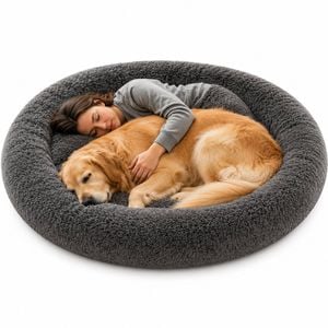 Advwin Extra Large Human Size Dog Bed Plush High Density Foam Bolster Removable Cover