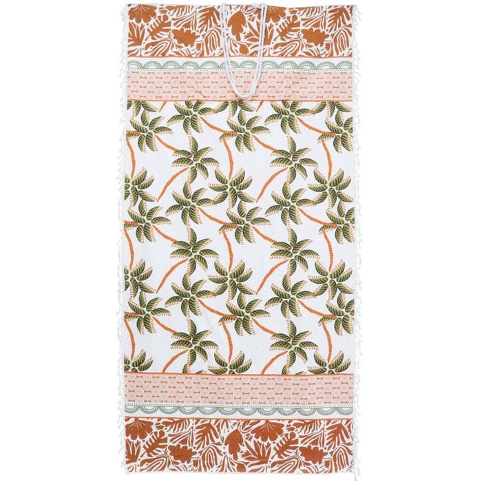 LVD Microfibre Beach Absorbent Floral Pattern Towel In Bag 90x180cm Palmier