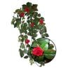 Urs Red Rose Leaf Silk Plant Reptile Enclosure Accessory
