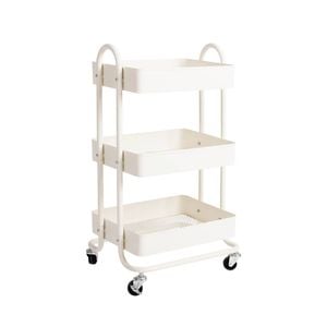 Levede 3 Tiers Storage Trolley White