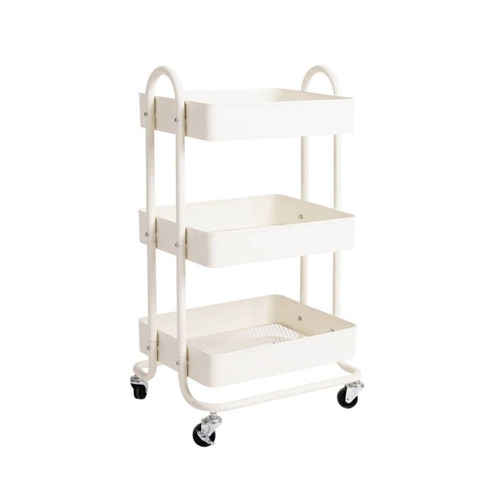 Levede 3 Tiers Storage Trolley White