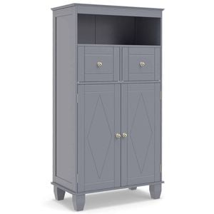 Costway Floor Storage Cabinet Modern Organizer Door Shelf Drawer Hall