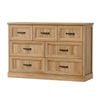Oikiture 7 Chest of Drawers Bedside Dresser Tallboy Storage Bedroom Natural