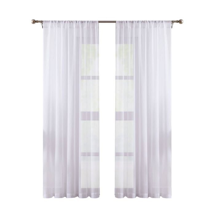 Claremont 140 x 223cm White Sheer Tahlia Rod Pocket Curtain