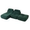 MIUZ 3PC Modular Lounge Sofa,1-3 Seater Forrest Green, Ottoman, Chaise, Armless