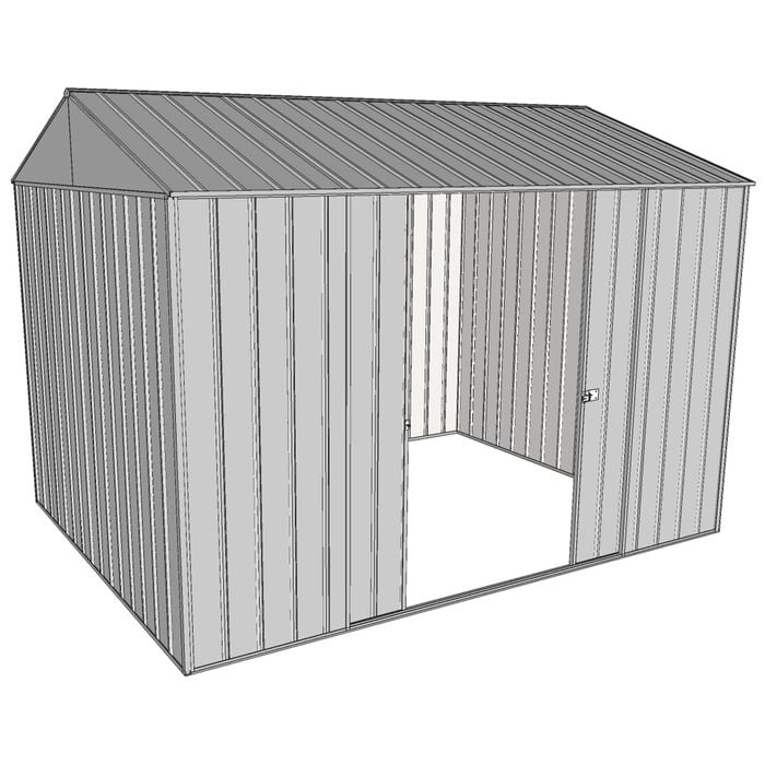 Build-a-Shed  2.3 x 3 x 2.3m Gable Double Sliding Side Door Shed - Zinc