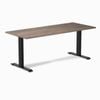 Desky Fixed Height Natural Walnut Melamine Desk 180x75cm Matte Black Leg