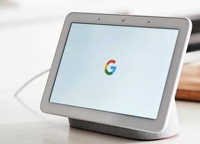 White iPad in a kitchen.