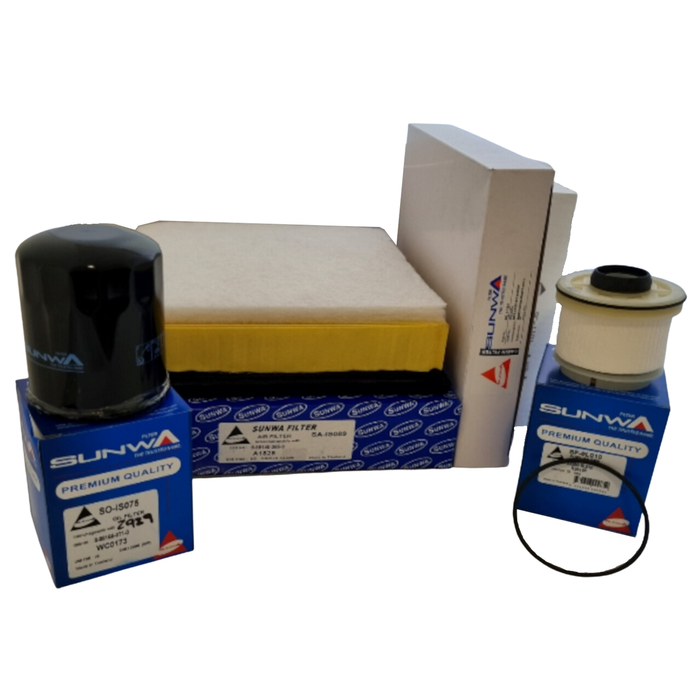 Service Kit with Cabin Filter for Isuzu D-Max TF II 2012-2020 & MU-X 2013 - 2021 | Air, Oil, Fuel & Cabin Filters - Service Kit