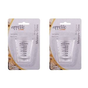2x Appetito Multipurpose Measure Glass 30ml Home Kitchen Cooking/baking Utensil