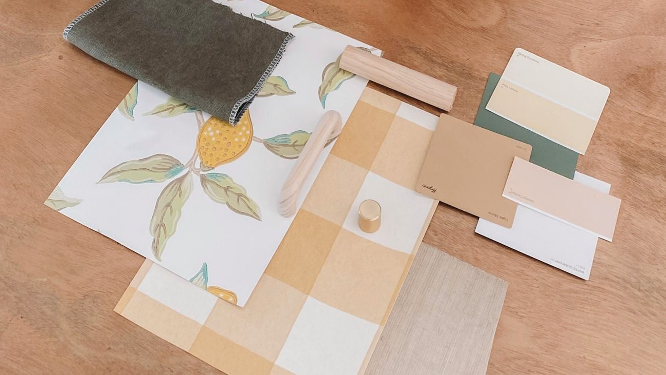 A variety of pattern sample swatches laid out next to each other.