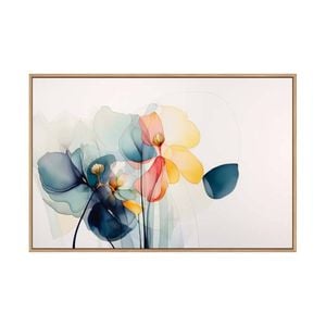 Artey | Azure Whispers Of Nature I - Framed Canvas - Natural Frame - 80 x 120 cm