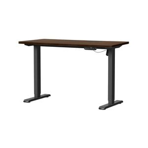 Oikiture Electric Standing Desk Single Motor Black Frame 120CM Walnut Tabletop