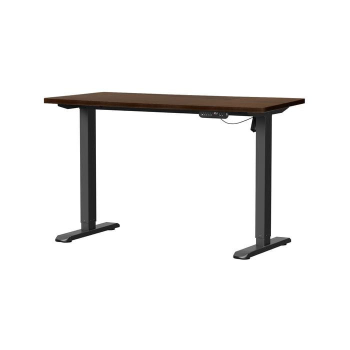 Oikiture Electric Standing Desk Single Motor Black Frame 120CM Walnut Tabletop Bunnings Australia