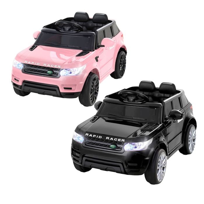 2x Rigo Kids Electric Ride On Car Black Pink Ride-on Toy With Remote Control Horn Music 93cmx54cm