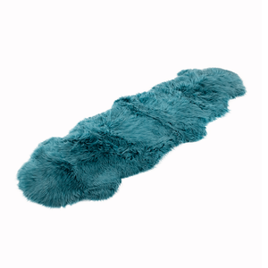 Naturally Sheepskins 180x55cm Teal New Zealand Long Wool Sheepskin Rug - Double
