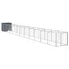 vidaXL Dog House with Run Anthracite 110x1221x110 cm Galvanised Steel