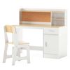 Costway Wooden Study Desk & Chair Set w/Shelves Drawer Cabinet Natural