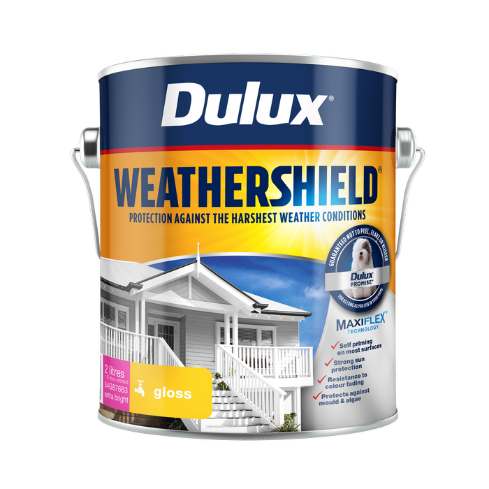 Dulux 2L Extra Bright Gloss Weathershield Exterior Paint