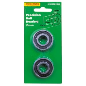 Richmond 35 x 15 x 11mm Rubber Sealed Precision Bearing - 2 Pack