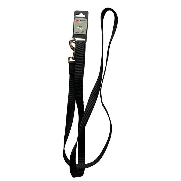 Flamingo 200 x 2.5cm Black Ziggi Dog Leash