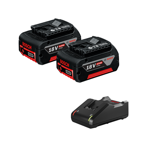 Bosch 18V Professional 2 x 5.0AH Batteries Charger Kit 0615990M20 Bunnings Australia