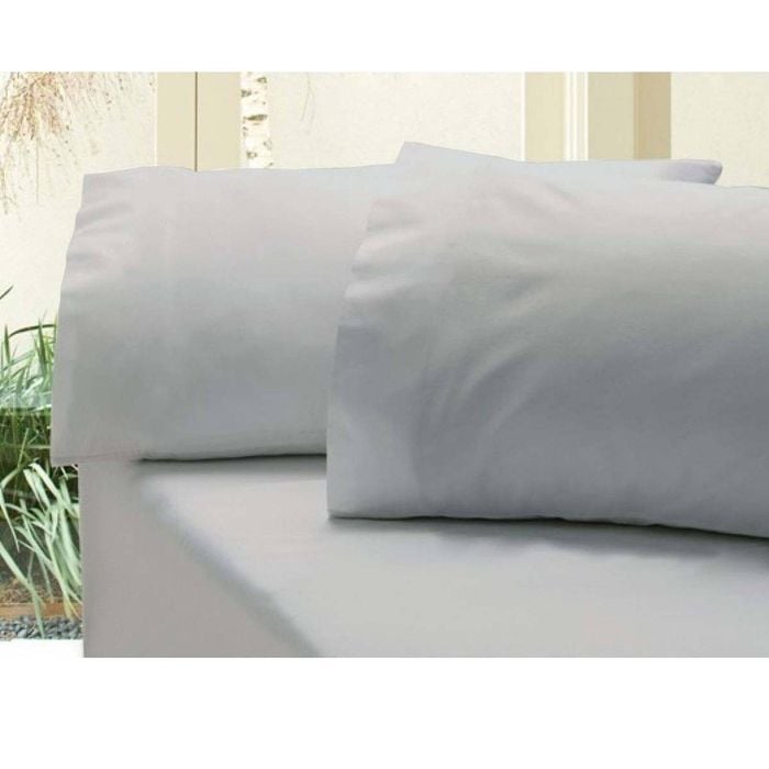 Bloomington Revive 400TC Cotton Sateen Combo Fitted Sheet Set Double (No Flat) Silver