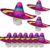 10x Mexican SOMBRERO Fancy Dress Straw Party Costume Hat Cap Spanish BULK - Rainbow | One Size Fits Most | Straw