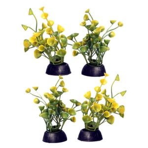 Aqua One Ecoscape Foreground Ogris Auribus Yellow Plastic Plant - 4pk (28359)