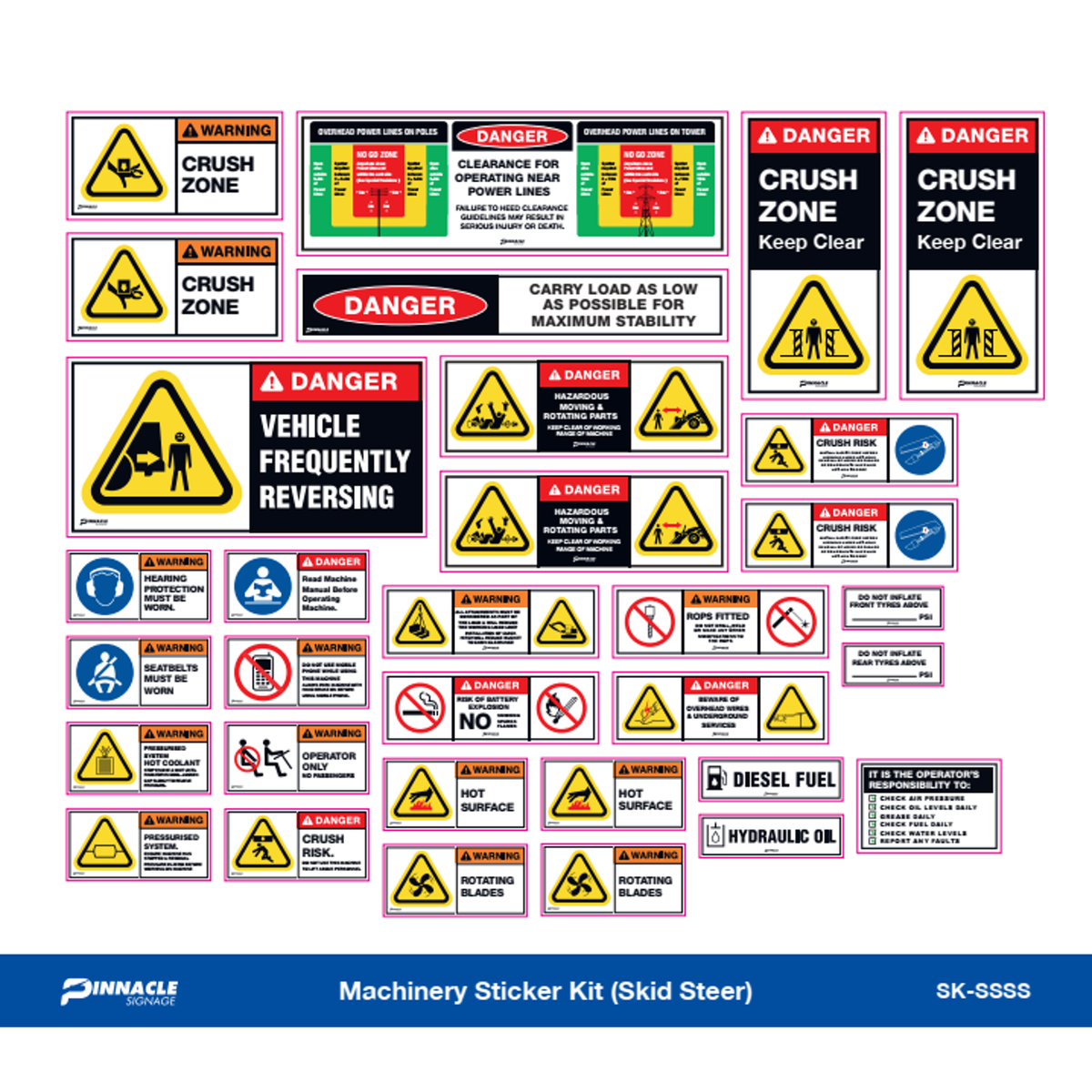 Machinery Skid Steer Sticker Kit - Bunnings Australia