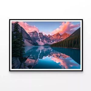 Lake, Trees & Mountains  Print 100% Australian Made 90x60cm  (Poster)