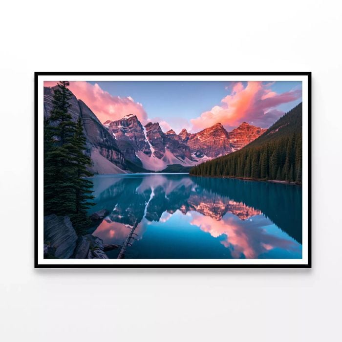 Lake, Trees & Mountains  Print 100% Australian Made 90x60cm  (Poster)