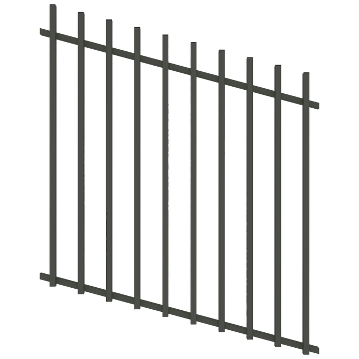 ProtectorAl 0350-1200W x 1200H Woodland Grey Batten Pool Fence Panel Raked Up to 15º