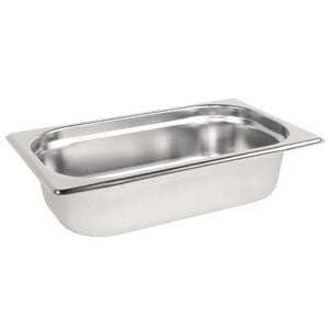 Vogue Gastronorm Tray Stainless Steel 1/4 Size 65mm Deep Commercial Kitchen Food Storage