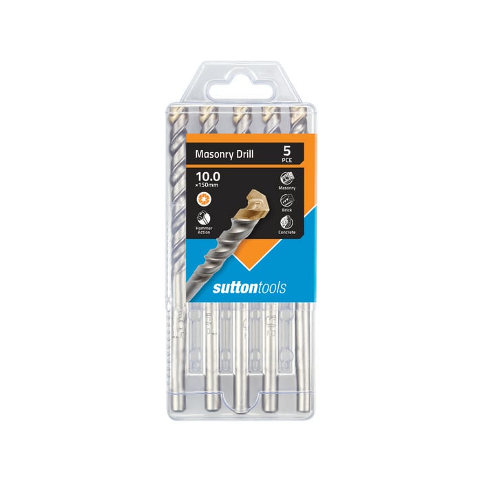 Sutton Tools 10 x 150mm Masonry Drill Set - 5 Pack
