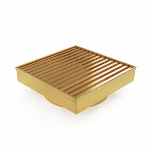 Forme 110 × 110mm Brushed Gold PVD Stainless Steel Mesh Floor Waste