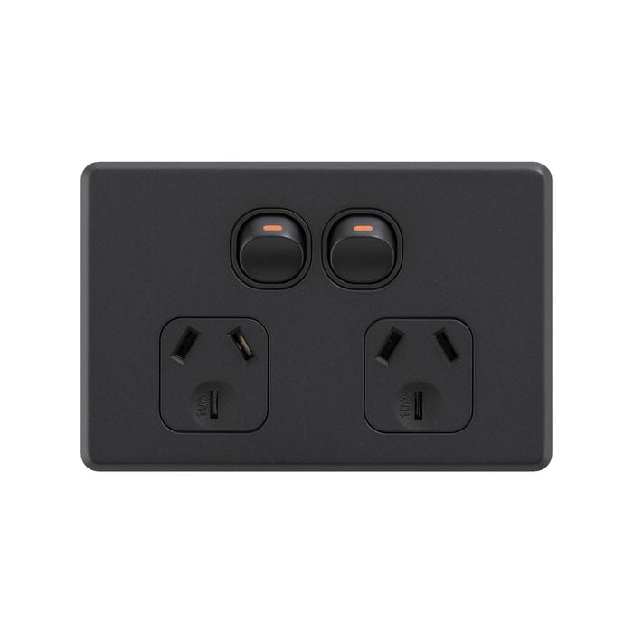 DETA Black Matte S-line Double Power Point