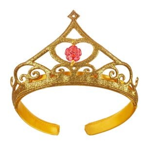 Disney Belle Tiara for Kids, Princess Halloween Costume Headband with Rose, CHILD