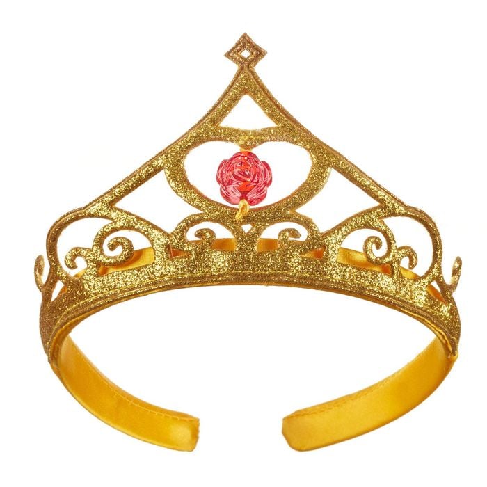 Disney Belle Tiara for Kids, Princess Halloween Costume Headband with Rose, CHILD