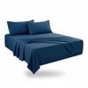 2000TC Hotel Comfort King Fitted Sheet Set with 2 Pillow Cases - Ultra Soft Microfiber, Deep Pocket (King/Navy)