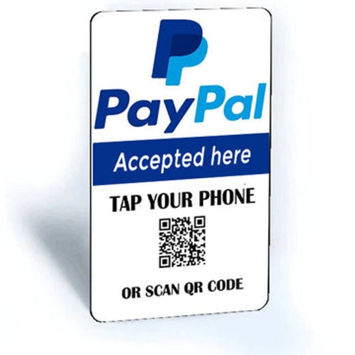 Tap and Share Contactless Sharing Smart NFC PayPal Payment Card + QR code
