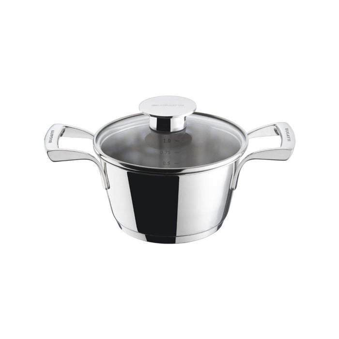 Bugatti Italy 1L/16cm Stainless Steel Casserole With Glass Lid