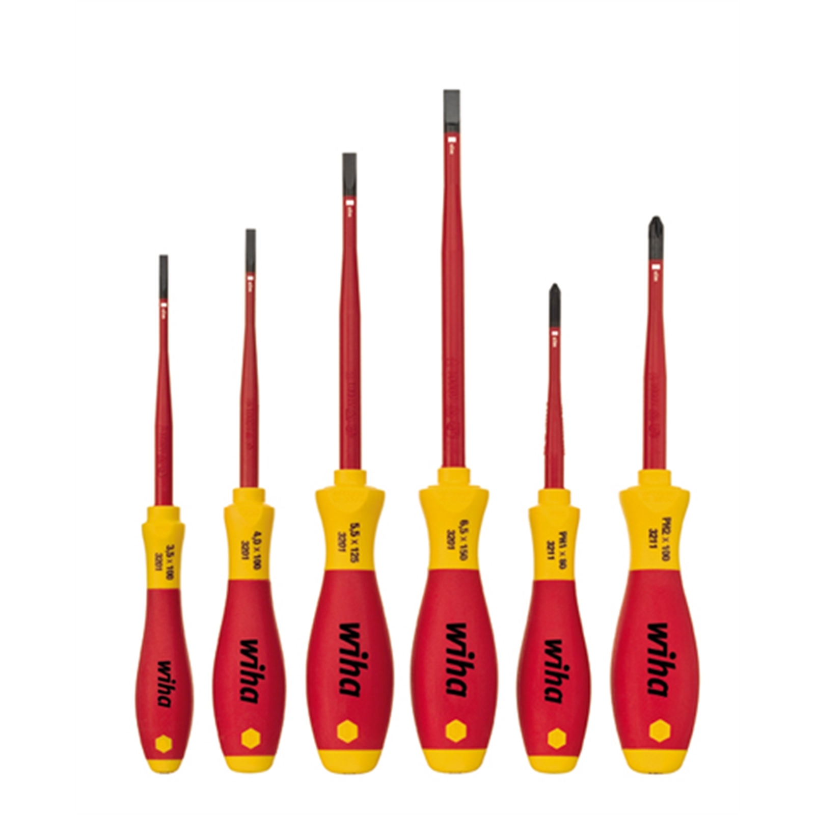 Wiha 6 Piece Softfinish Slimfix Screwdriver Set Insulated Electric VDE Slotted Phillips Bunnings Australia