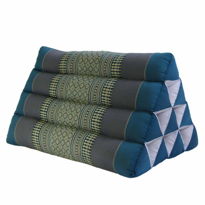 Thai Triangle Backrest Cushion - Handmade with Kapok Fill | Traditional Design | Firm, Allergen-Free Support | 50x32x30cm