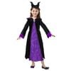 Maleficent Deluxe Halloween Costume Girls Disney Dress with Collar and Horn Headband, 9-10-YRS