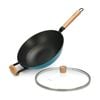 Fissman Wok SEAGREEN Series Enameled Cast Iron with Glass Lid 30cm