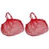 2PK Sachi Cotton String Bag Long Handle Red