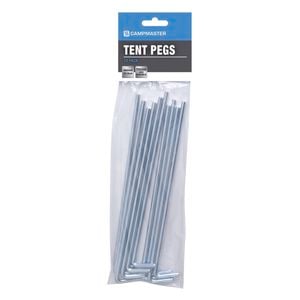 Campmaster 225mm Zinc Plated Tent Pegs - 10 Pack