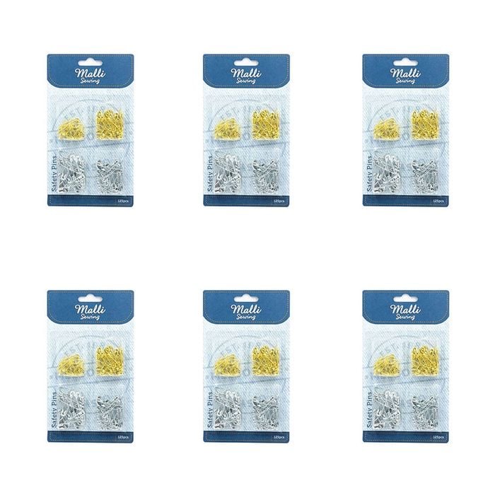6x 125pc Malli Sewing Asstd Dressmaker Sewing/tailoring Safety Pins Silver/gold
