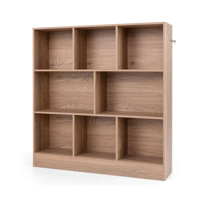 Costway 3-tier Storage Bookshelf Open Display Shelf Book Cabinet - Natural